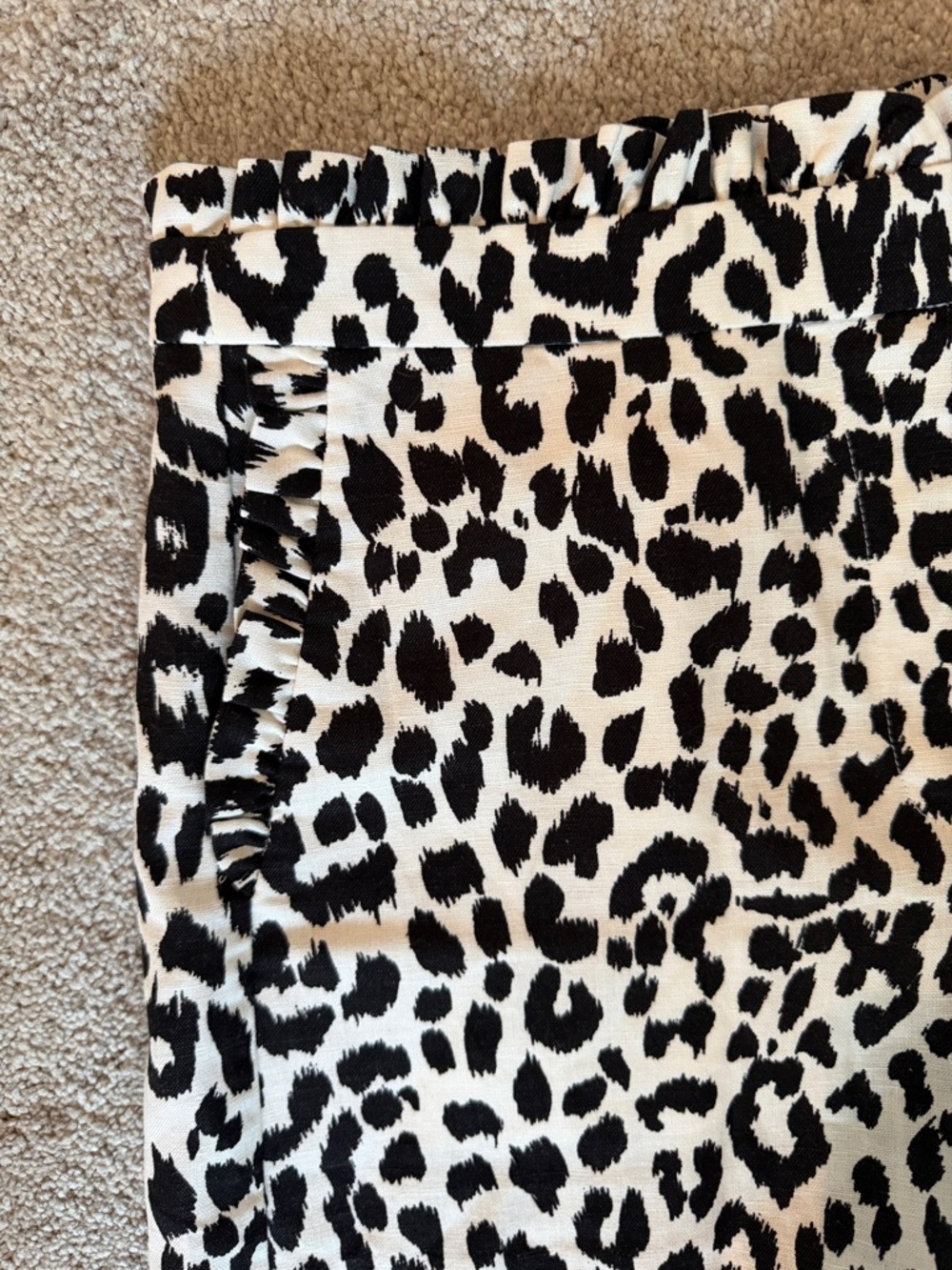 J.Crew Women's Black and White Animal Print Linen Blend Shorts Size 6 - Picture 6 of 10